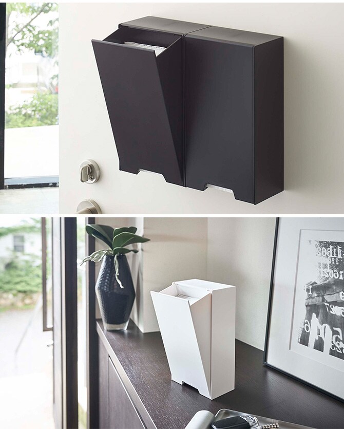 tower タワー ツーウェイマスク収納ケース スリム マスク収納 マスクケース マグネット 玄関 大容量 シンプル おしゃれ 白 黒 収納