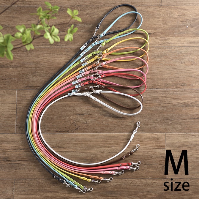 本革製 やわらか丸めリード Mサイズ 犬用品 お散歩 リード 首輪 チェーン 本革製