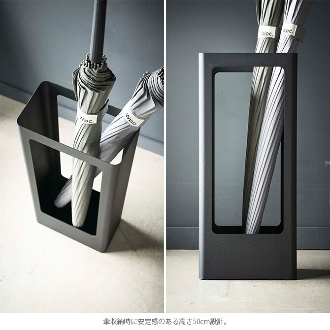 tower タワー スリムかさたて 傘立て 傘たて おしゃれ コンパクト スリム シンプル 角型 8本 白 黒