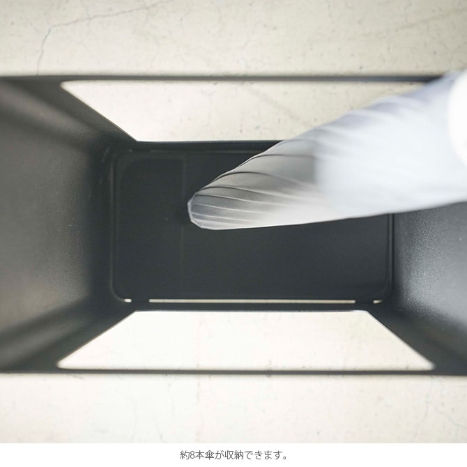 tower タワー スリムかさたて 傘立て 傘たて おしゃれ コンパクト スリム シンプル 角型 8本 白 黒