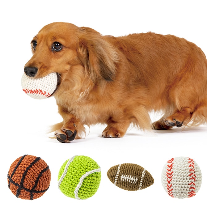 FAD ファッド FADハンドメイド・ニットトイ 犬 おもちゃ ぬいぐるみ ボール 編みぐるみ