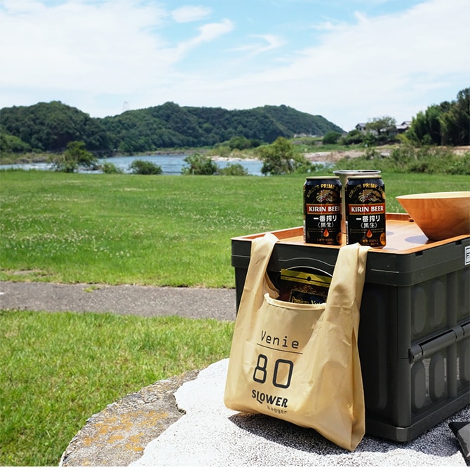 SLOWER スロウワー Venie ビーニー ショッパーバッグ S  エコバッグ おしゃれ コンビニ 弁当 ポケッタブル カラビナ付き かっこいい メンズ 買い物 通勤  