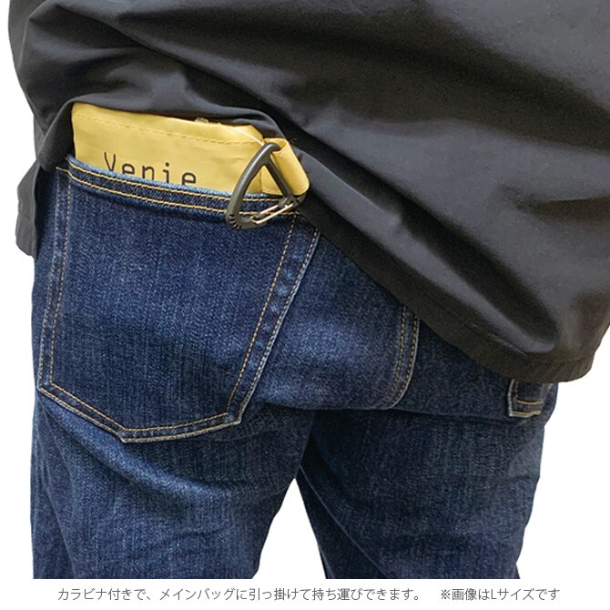 SLOWER スロウワー Venie ビーニー ショッパーバッグ S  エコバッグ おしゃれ コンビニ 弁当 ポケッタブル カラビナ付き かっこいい メンズ 買い物 通勤  