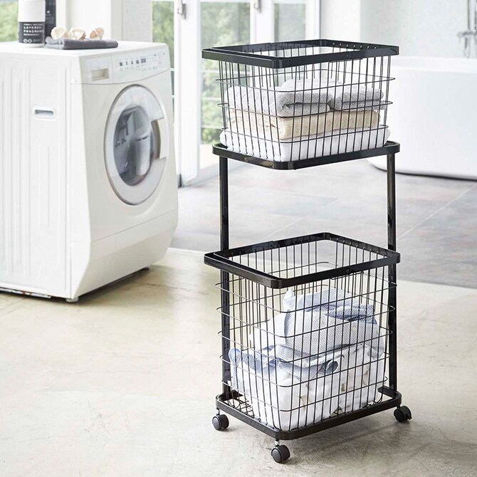 tower タワー ランドリーワゴン+バスケット 