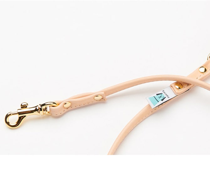 kazama bag カザマバッグ Kazama Premium 本革丸めリード ゴールド金具 Sサイズ  犬用 小型犬 お散歩 リード 散歩紐 本革 可愛い シンプル レザー  