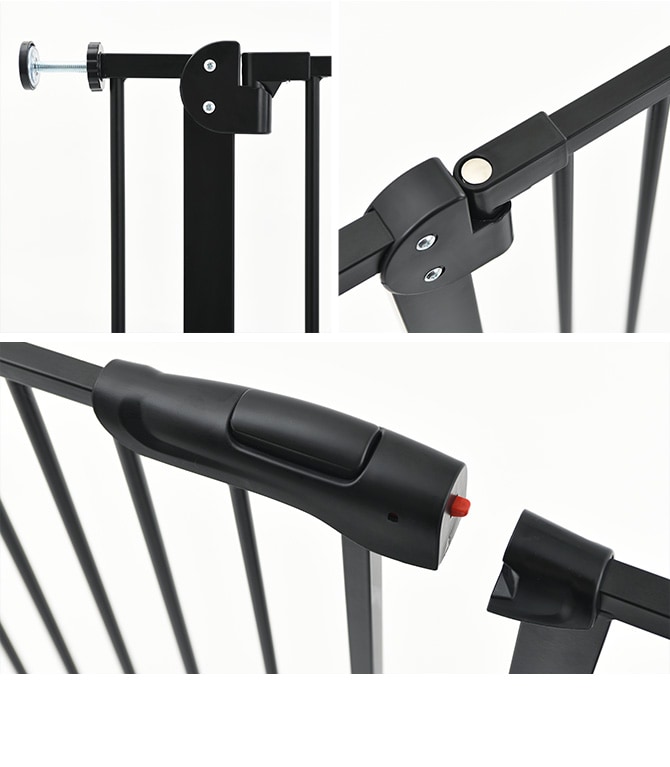 uminecco ウミネッコ ツヤ消し スチールゲート ペットゲート 突っ張り ペットフェンス セーフティゲート おしゃれ ドア付き 扉 脱走防止 シンプル かっこいい