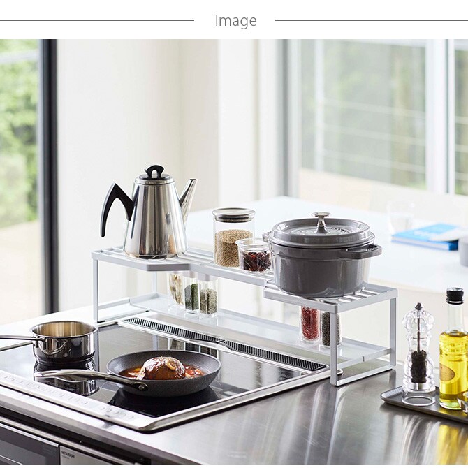 tower タワー コンロ奥ラック 排気口カバー付 60cmコンロ用