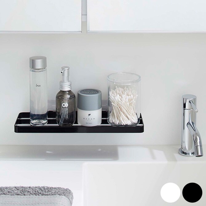 tower タワー フィルムフックサニタリーラック 収納ラック ランドリー 洗面所 サニタリー おしゃれ 小物置き 白 黒 モノトーン 整理ラック