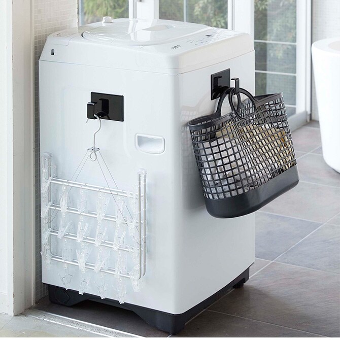 tower タワー マグネットランドリーバスケットホルダー 2個組 