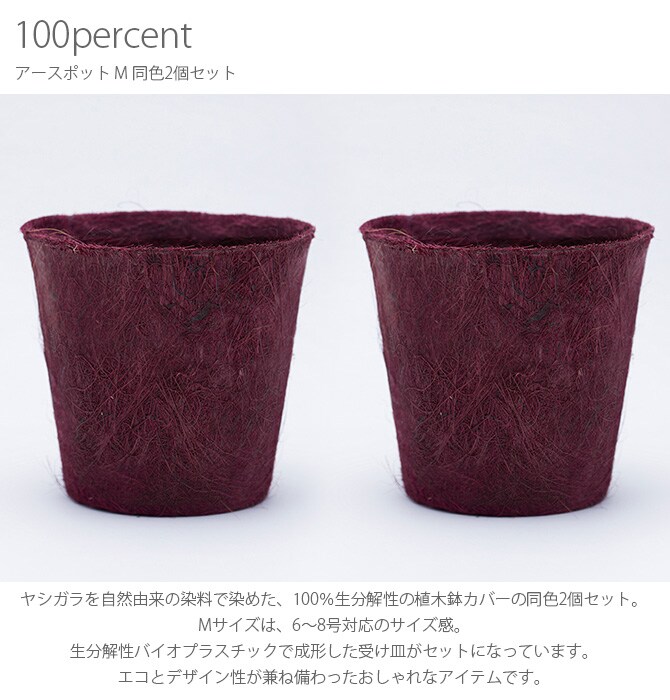 100percent 100パーセント Earth Pot アースポット M 同色2個セット 