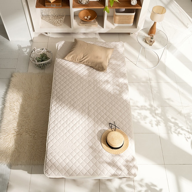 Fab the Home ファブザホーム プレインニット 敷きパッド ワイドキング用