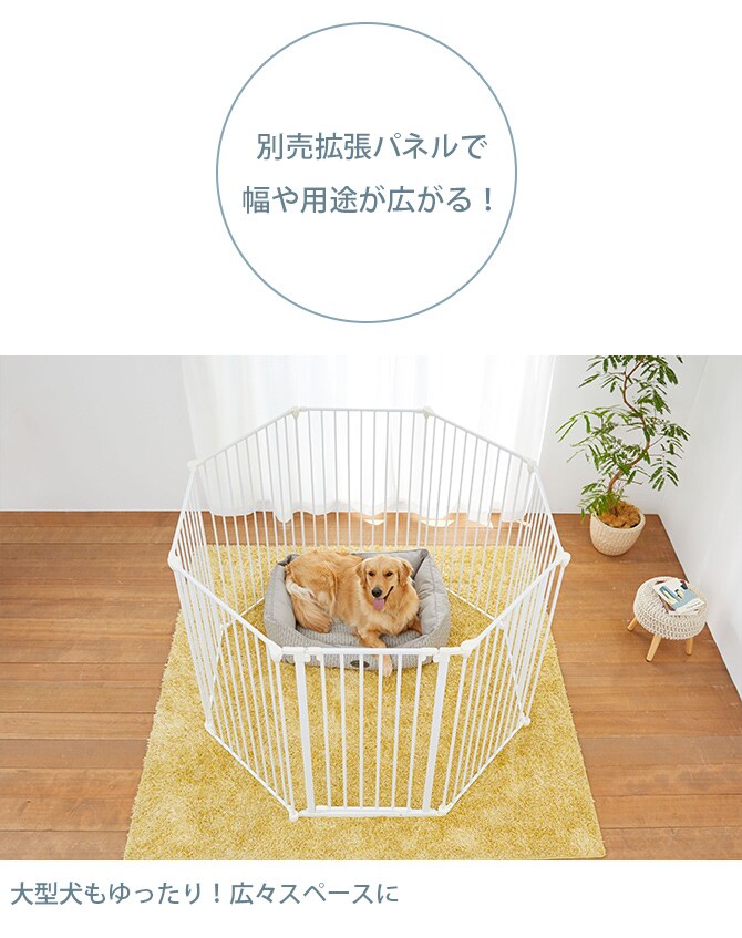 アレンジゲート＆サークル ハイタイプ 高さ100cm  犬 ゲート サークル ハイタイプ 大型犬 シンプル 六角形 長方形 ペットゲート ペットサークル  