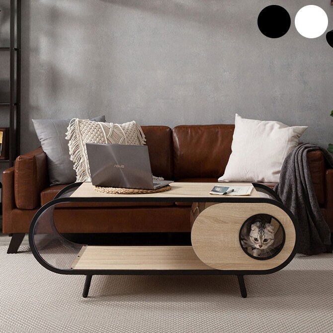 MYZOO マイズー Cosmos 猫用 猫 猫ベッド テーブル 透明 おしゃれ ローテーブル 隠れ家 ベッド