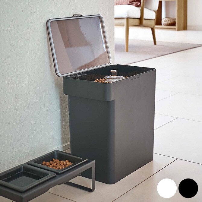 tower タワー 密閉ペットフードストッカー 6.5kg 計量カップ付き  ペットフード ストッカー 保存容器 密閉 おしゃれ 北欧 計量カップ 白 黒 ペット用品  