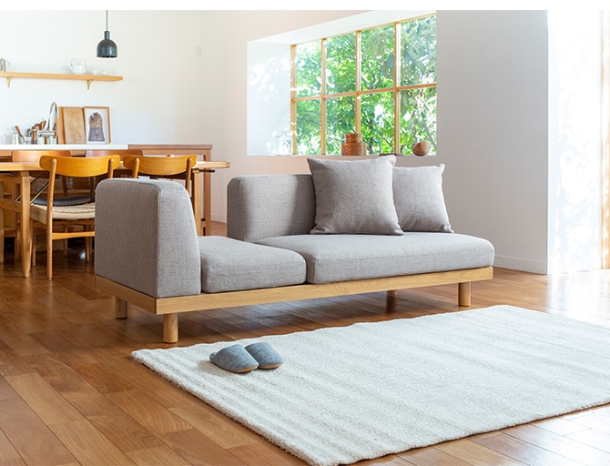 Fumi フミ さえぎらないソファ  ソファ 2.5人掛け 3人掛け 北欧 おしゃれ カバーリング 生地 ファブリック 木 家具  