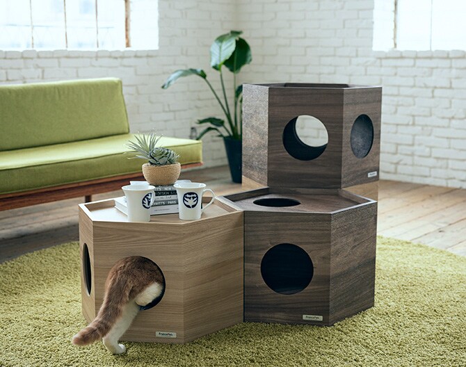 FrancePet フランスペット PE03 ペットハウス へキサ 猫用 犬用 ペット ペットハウス ハウス キャットタワー サイドテーブル