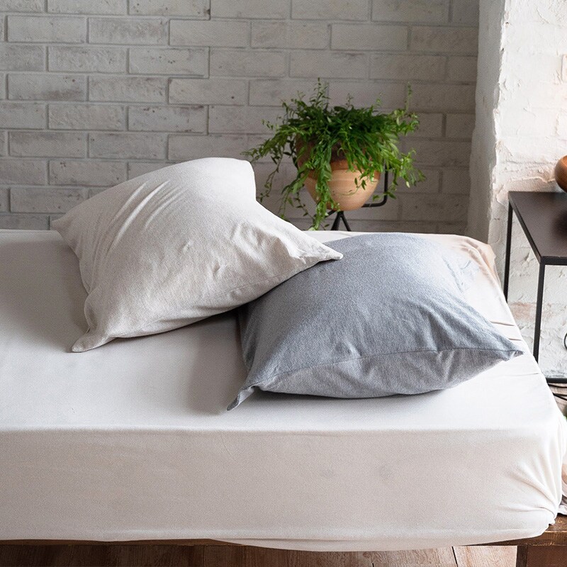 Fab the Home ファブザホーム ピローケース L ヘリンボーンニット  枕カバー ピローケース ピロケース 綿100 ヘリンボーン 柄 コットン シングル シンプル ナチュラル  