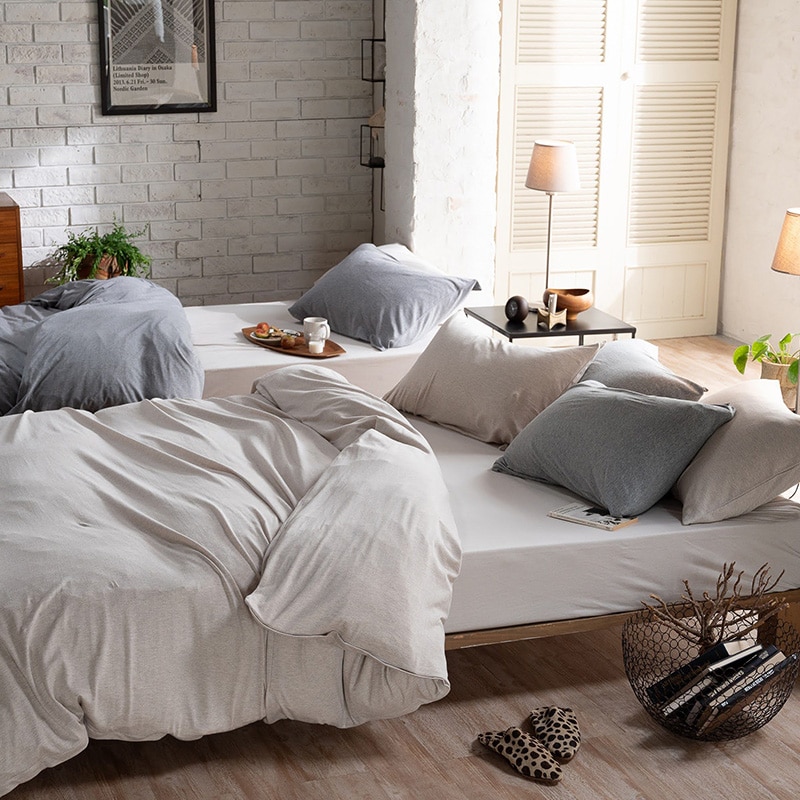 Fab the Home ファブザホーム ピローケース L ヘリンボーンニット  枕カバー ピローケース ピロケース 綿100 ヘリンボーン 柄 コットン シングル シンプル ナチュラル  