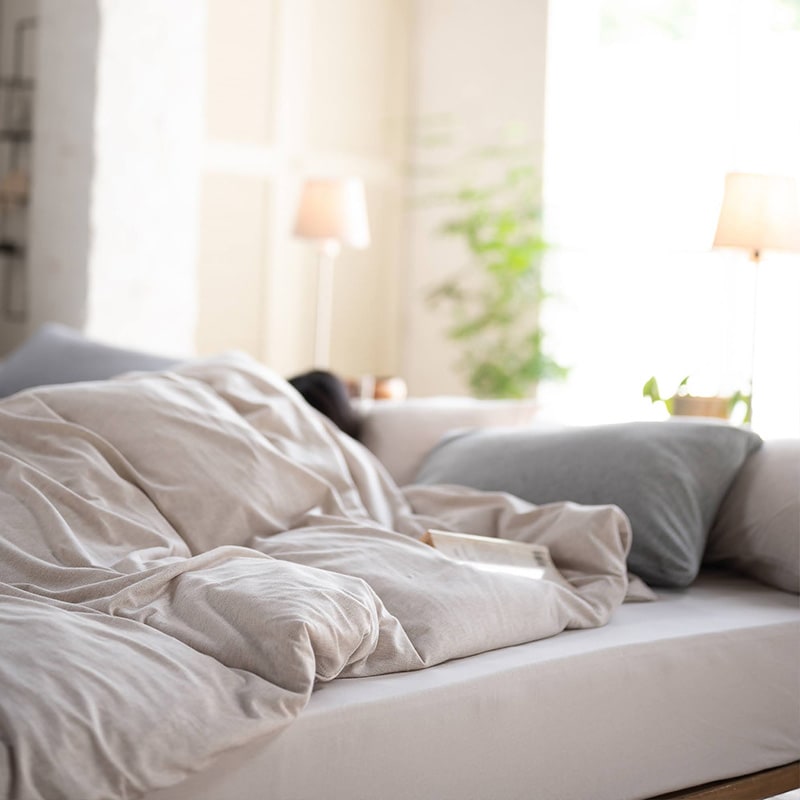 Fab the Home ファブザホーム 掛け布団カバー シングル用 ヘリンボーンニット