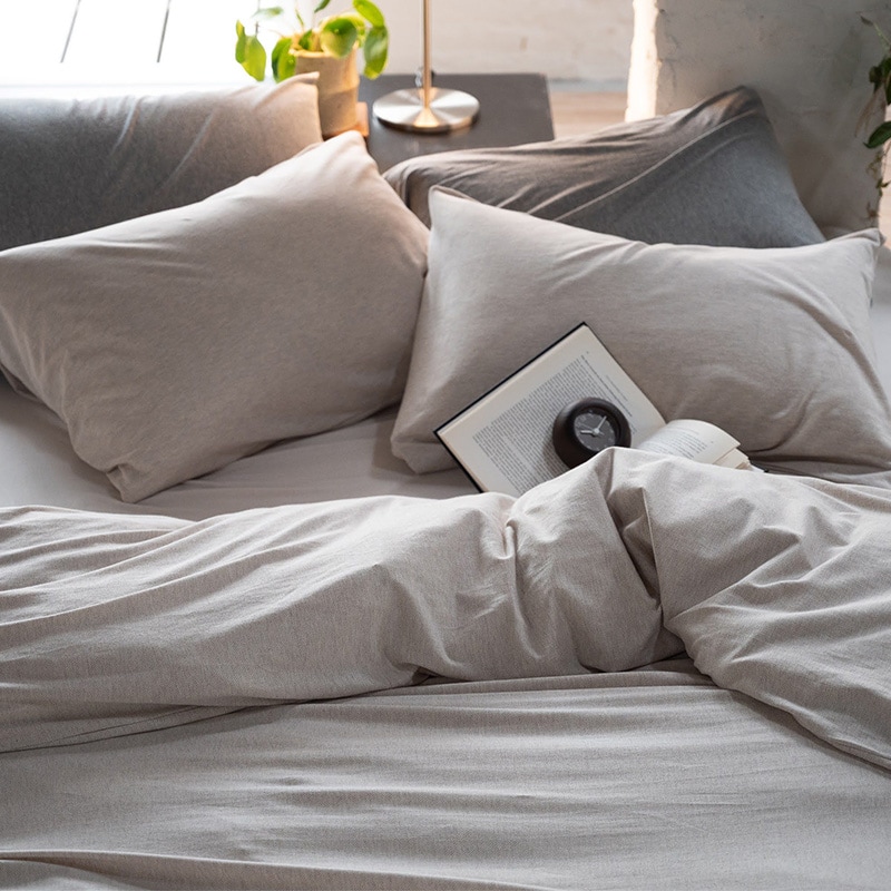 Fab the Home ファブザホーム 掛け布団カバー シングル用 ヘリンボーンニット