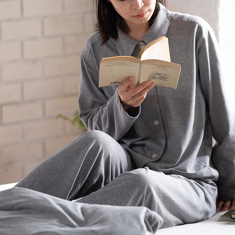 Fab the Home ファブザホーム レディースパジャマ ヘリンボーンニット 