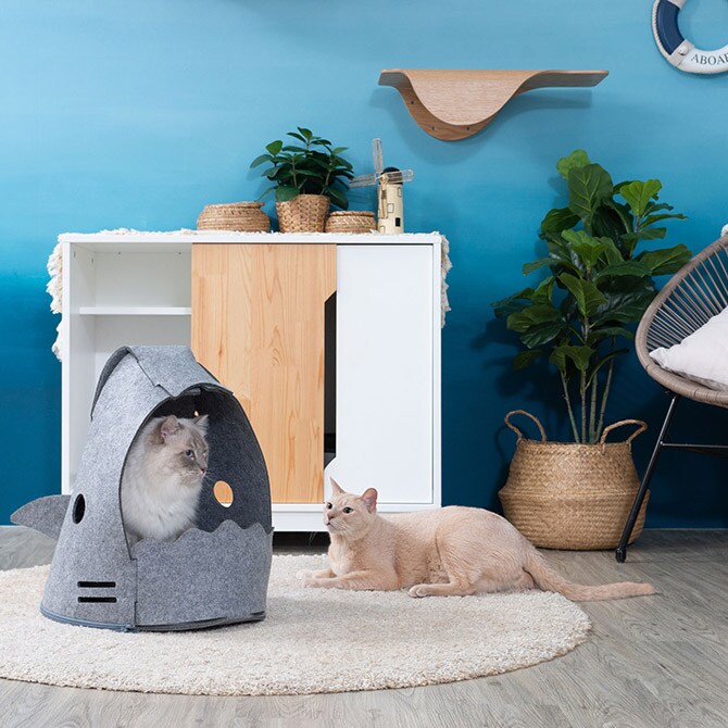 MYZOO マイズー Stingray 単品 猫 キャットステップ 木製 おしゃれ キャットウォーク 大型猫 北欧 インテリア 壁付け 棚板