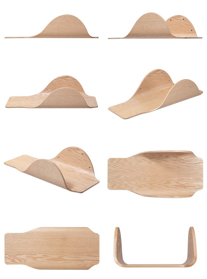 MYZOO マイズー Stingray 単品 猫 キャットステップ 木製 おしゃれ キャットウォーク 大型猫 北欧 インテリア 壁付け 棚板