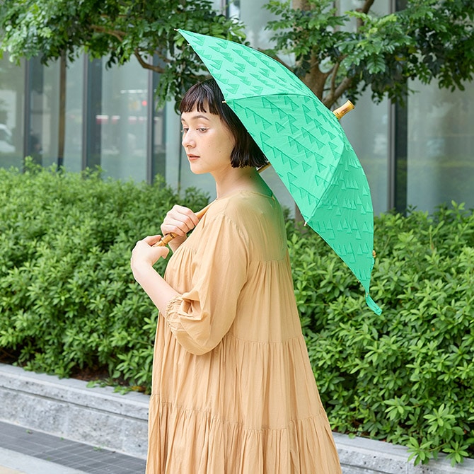 shesay シセイ 三角模様のジャカード生地で作った晴雨兼用傘