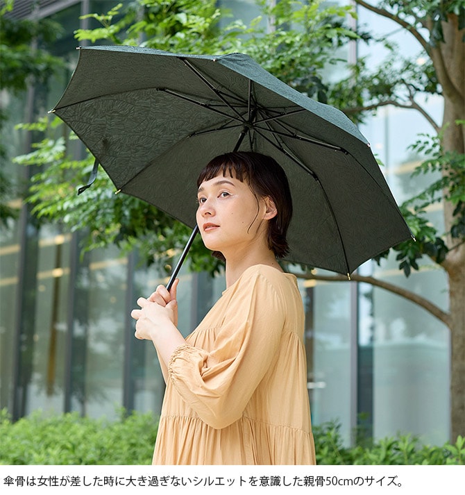 shesay シセイ 葉模様のジャカード生地で作った折り畳み日傘 