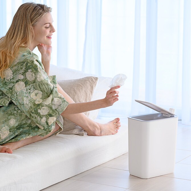 EKO JAPAN イーケーオージャパン モランディ スマート プラスチックセンサービン 8L ゴミ箱 おしゃれ センサー 自動開閉 8リットル プラスチック リビング キッチン ダストボックス 国内1年保証