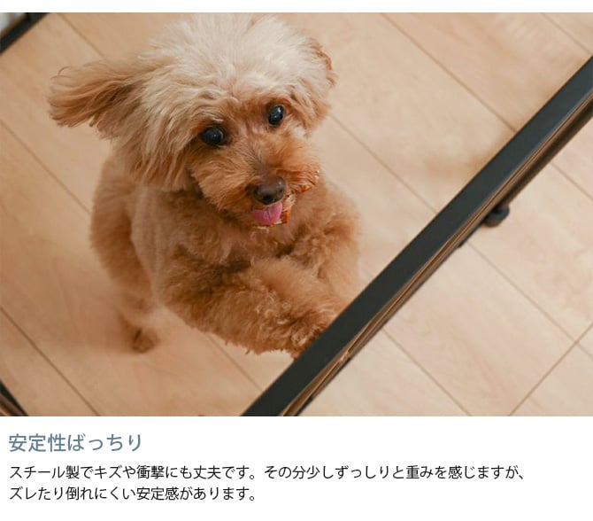 Wanyanya わにゃにゃ スチールペットサークル6枚  犬 ペットサークル ドッグサークル ペット サークル シンプル おしゃれ 白 黒 6枚  