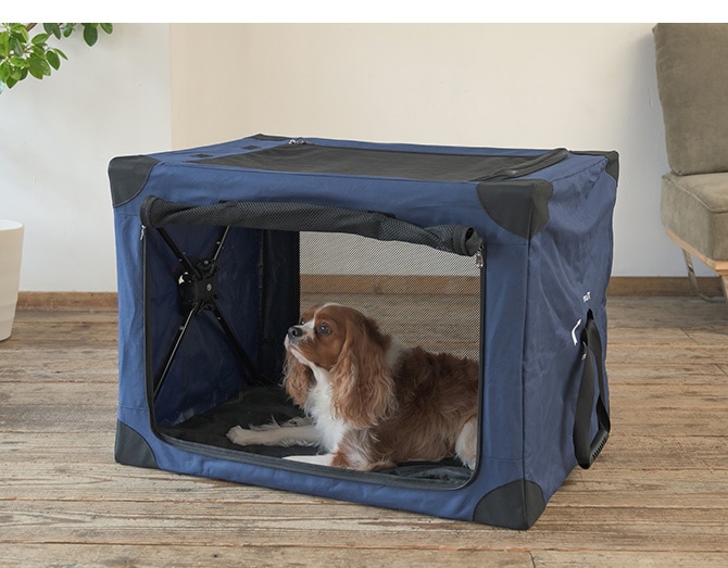 Wanyanya わにゃにゃ ペットクレートLサイズ 犬 クレート ケージ ハウス シンプル おしゃれ グレー ネイビー コンパクト 避難 災害時