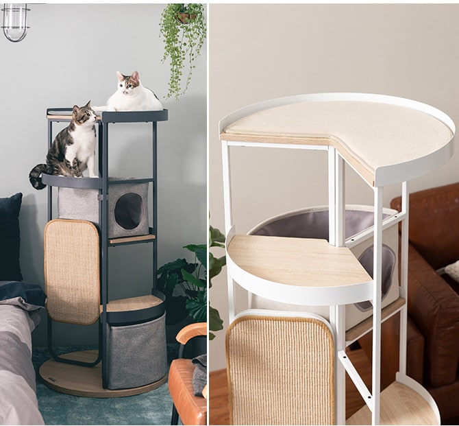 MYZOO マイズー LOOP TOWER スパイラルキャットタワー 猫 キャットタワー 据え置き おしゃれ コンパクト 円形