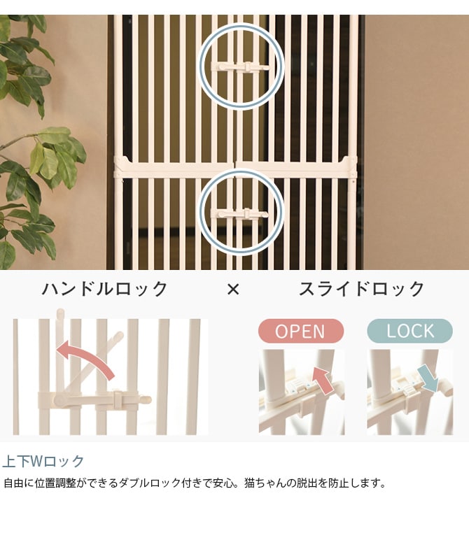 Wanyanya わにゃにゃ 猫脱走防止ゲート にゃんドア 猫 脱走防止 ゲート 扉 突っ張り 両開き 安全 玄関 廊下 窓