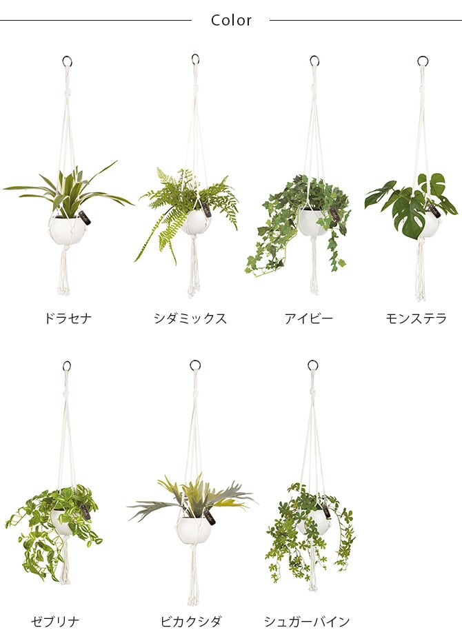 消臭アーティフィシャルグリーン マクラメハンギング