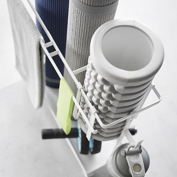 tower タワー キャスター付きフィットネス収納ラック