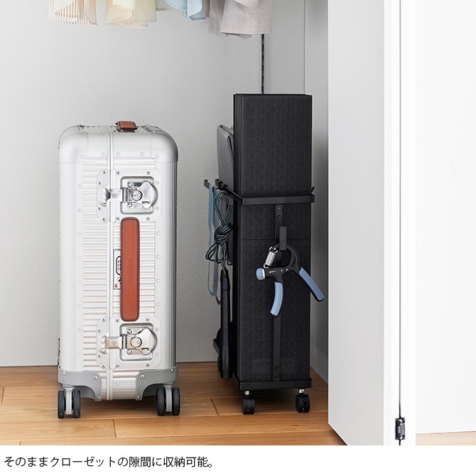 tower タワー キャスター付きフィットネス収納ラック