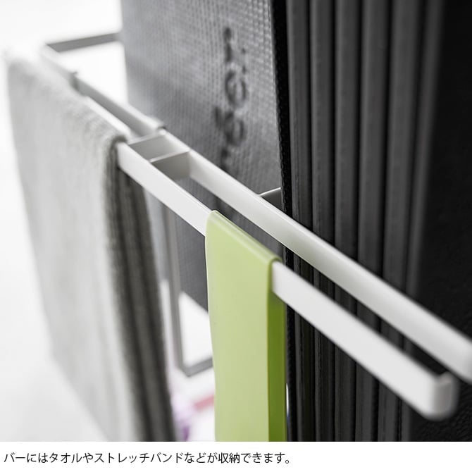 tower タワー キャスター付きフィットネス収納ラック