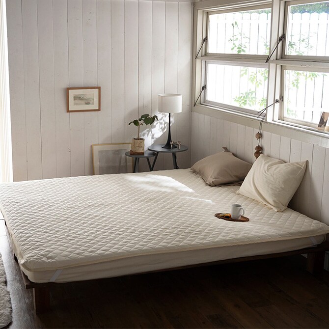 Fab the Home ファブザホーム 敷きパッド ワイドキング用 ダブルガーゼ