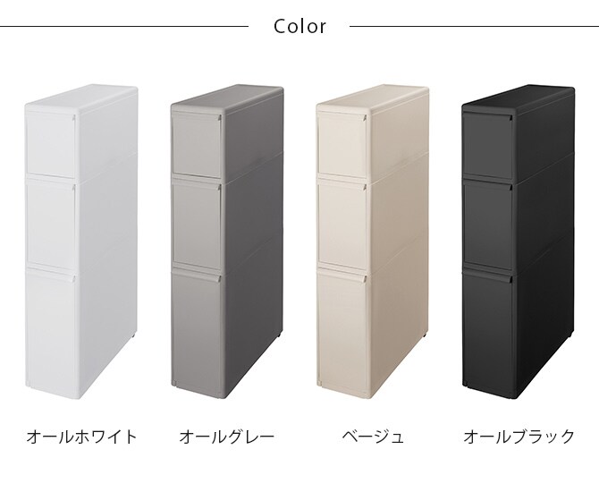 like-it ライクイット スリムストレージ トールストッカー  隙間収納 キッチン収納 チェスト ストッカー 3段 おしゃれ すき間収納 洗面所 ポリプロピレン スリム  