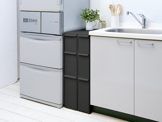 like-it ライクイット スリムストレージ トールストッカー  隙間収納 キッチン収納 チェスト ストッカー 3段 おしゃれ すき間収納 洗面所 ポリプロピレン スリム  