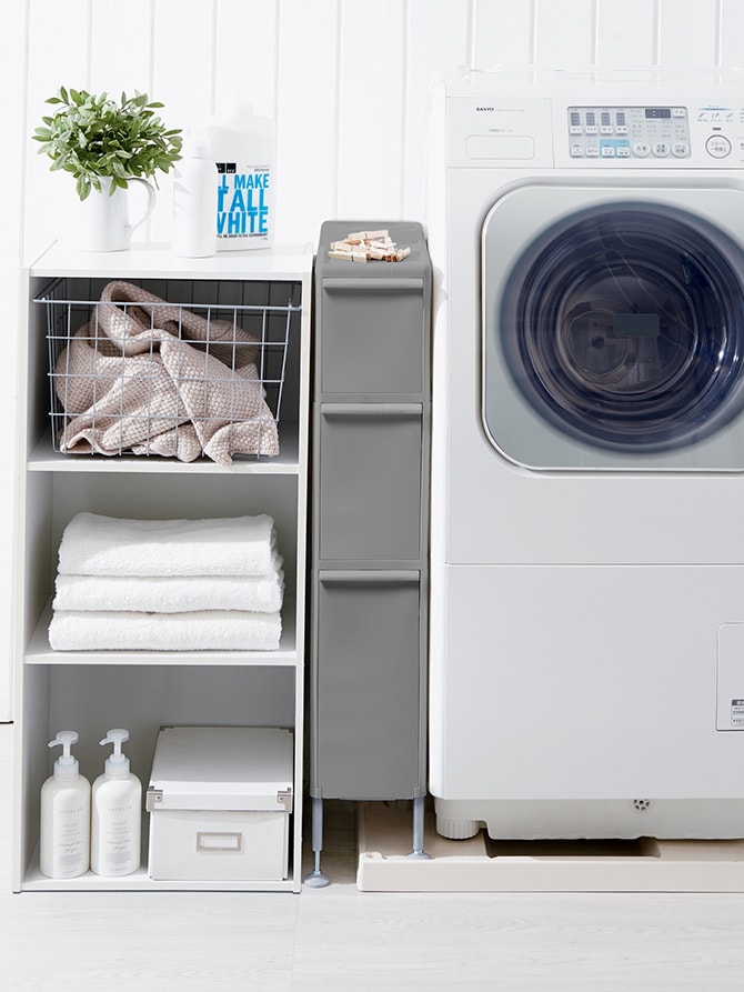 like-it ライクイット スリムストレージ トールストッカー  隙間収納 キッチン収納 チェスト ストッカー 3段 おしゃれ すき間収納 洗面所 ポリプロピレン スリム  