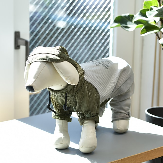 MANDARINE BROTHERS マンダリンブラザーズ インセクトシールドメッシュスーツ S 犬 ドッグウェア 犬の服 虫除け 虫よけ 防虫 夏 メッシュ生地 インセクトシールド パーカー スーツ 2WAY