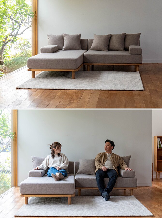 Fumi フミ クッションでくつろぐソファ セミワイド