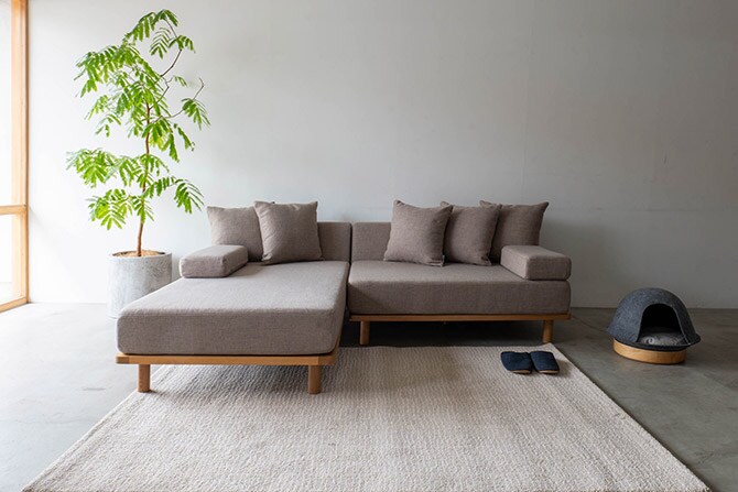 Fumi フミ クッションでくつろぐソファ セミワイド ペット対応素材 交換用カバー 