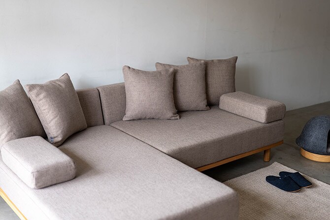 Fumi フミ クッションでくつろぐソファ セミワイド ペット対応素材 交換用カバー 