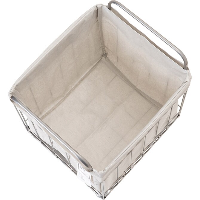 BRID ブリッド 折りたたみ ランドリースクエアバスケット キャスター付き 40L ワイド  ランドリーバスケット ワイヤーバスケット キャスター おしゃれ 大容量 布 スチール 洗濯 かご カゴ  