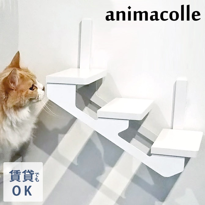 animacolle アニマコレ キャットラダー キャットステップ 猫用 猫 ステップ 階段 シンプル おしゃれ 白 モノトーン 賃貸