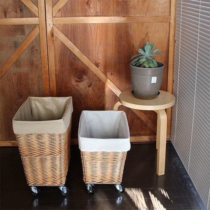 BRID ブリッド Olika ウィロー ランドリーバスケット キャスター付き 34L 