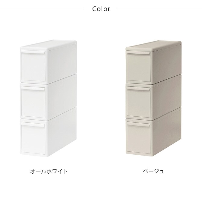 like-it ライクイット 組み合わせて使える収納ケース スリムM 3個組  収納ケース 引き出し 幅17 チェスト おしゃれ 白 収納ボックス ポリプロピレン 衣類収納 衣装ケース  